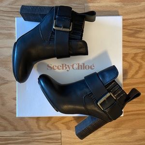 See by Chloe. black bootie. Size: 36. Calf leather.